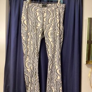 Blue squiggle bell bottoms